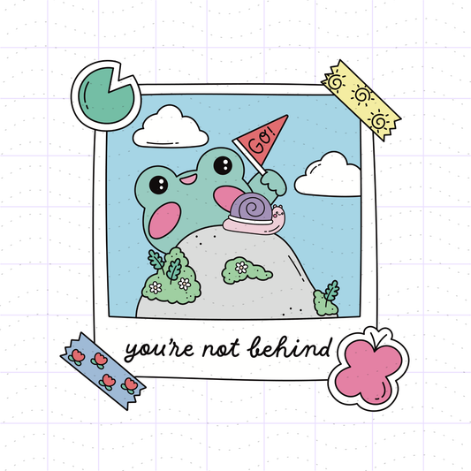 You're Not Behind Mental Health Frog PNG SVG File